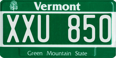 VT license plate XXU850