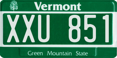 VT license plate XXU851