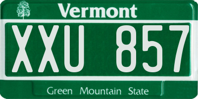 VT license plate XXU857