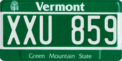 VT license plate XXU859