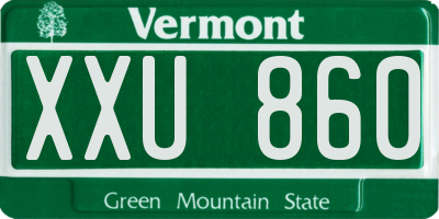 VT license plate XXU860