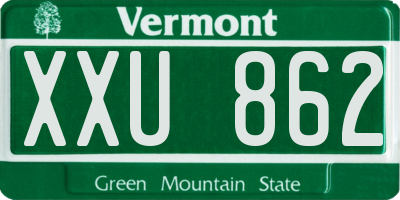 VT license plate XXU862