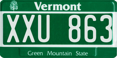 VT license plate XXU863