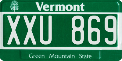 VT license plate XXU869