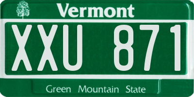 VT license plate XXU871