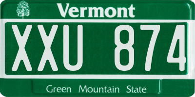 VT license plate XXU874