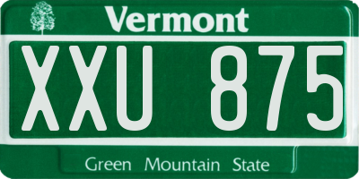 VT license plate XXU875