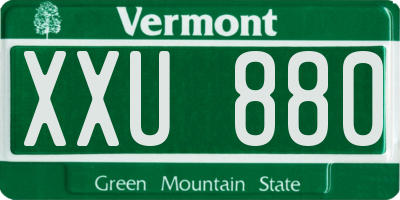 VT license plate XXU880