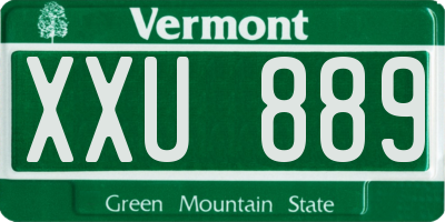 VT license plate XXU889