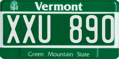 VT license plate XXU890