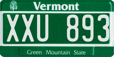 VT license plate XXU893