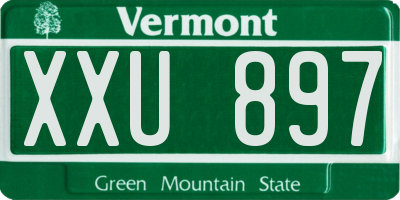 VT license plate XXU897