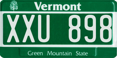 VT license plate XXU898