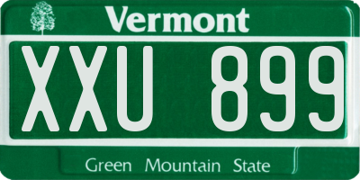 VT license plate XXU899