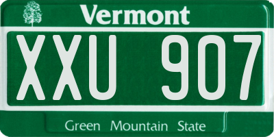 VT license plate XXU907
