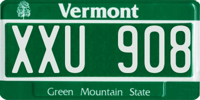 VT license plate XXU908