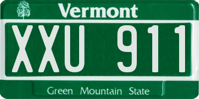 VT license plate XXU911