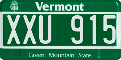 VT license plate XXU915