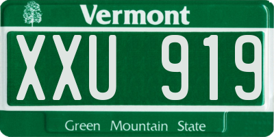 VT license plate XXU919