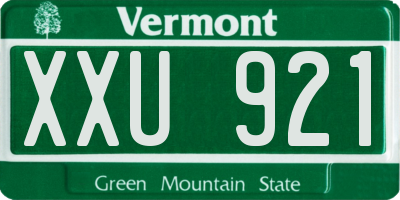 VT license plate XXU921