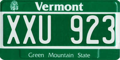 VT license plate XXU923