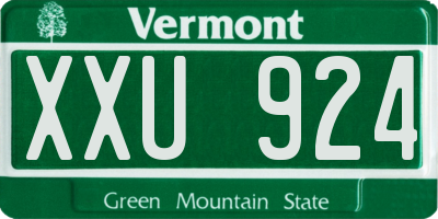 VT license plate XXU924