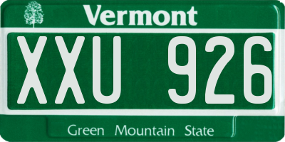 VT license plate XXU926