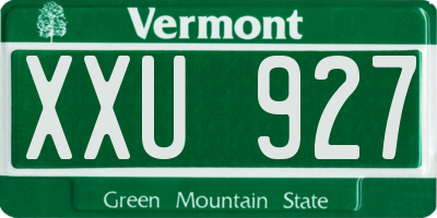 VT license plate XXU927
