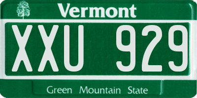 VT license plate XXU929