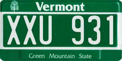 VT license plate XXU931