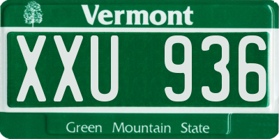 VT license plate XXU936