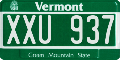 VT license plate XXU937