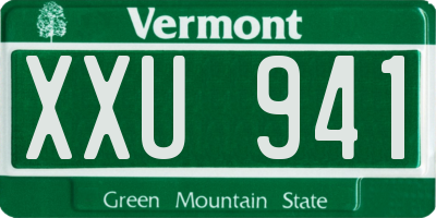 VT license plate XXU941