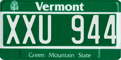 VT license plate XXU944