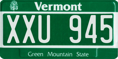 VT license plate XXU945