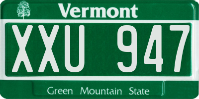 VT license plate XXU947