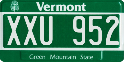 VT license plate XXU952