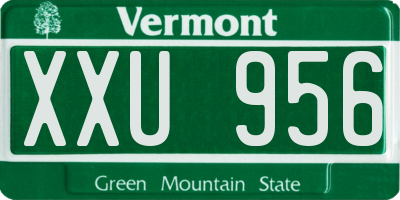 VT license plate XXU956