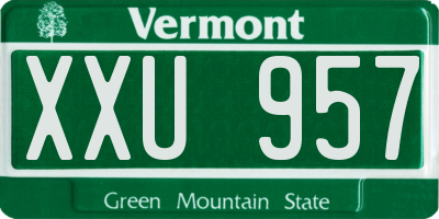 VT license plate XXU957
