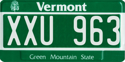 VT license plate XXU963