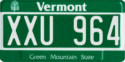 VT license plate XXU964