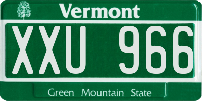 VT license plate XXU966