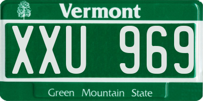 VT license plate XXU969