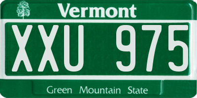 VT license plate XXU975
