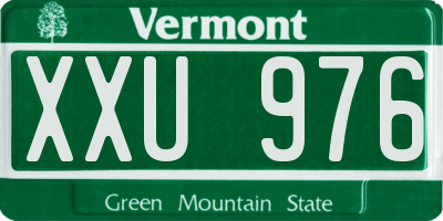VT license plate XXU976