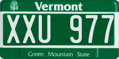 VT license plate XXU977