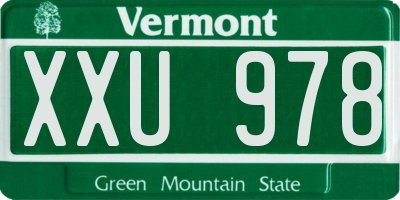 VT license plate XXU978