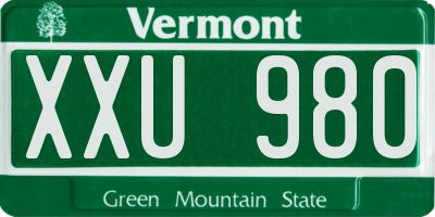 VT license plate XXU980