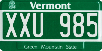 VT license plate XXU985