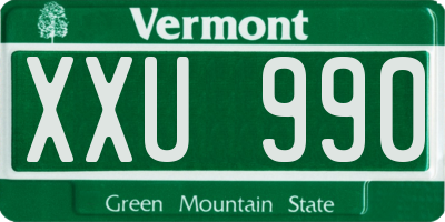 VT license plate XXU990